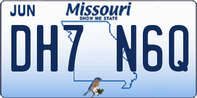 MO license plate DH7N6Q