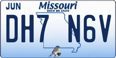 MO license plate DH7N6V