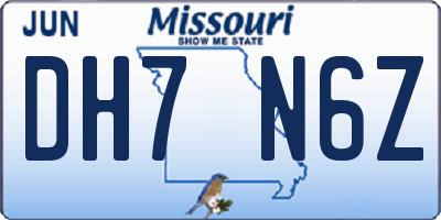 MO license plate DH7N6Z