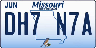 MO license plate DH7N7A