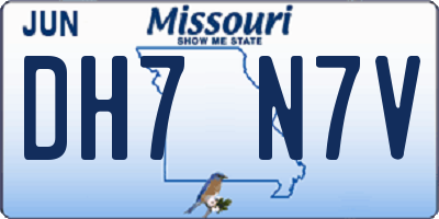 MO license plate DH7N7V