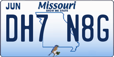MO license plate DH7N8G