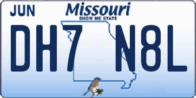 MO license plate DH7N8L