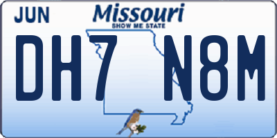 MO license plate DH7N8M