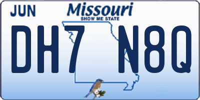 MO license plate DH7N8Q