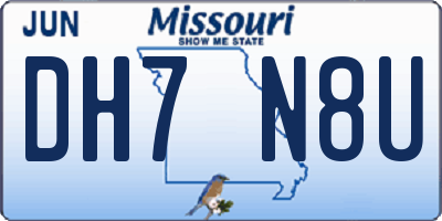 MO license plate DH7N8U