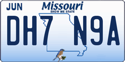 MO license plate DH7N9A