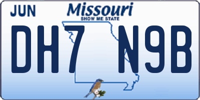 MO license plate DH7N9B