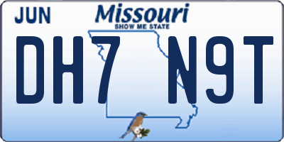 MO license plate DH7N9T