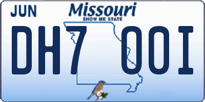 MO license plate DH7O0I