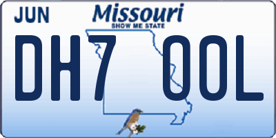 MO license plate DH7O0L