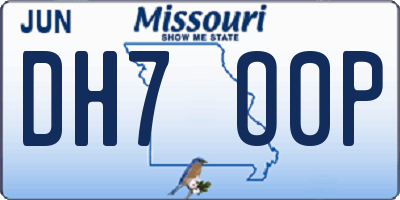 MO license plate DH7O0P
