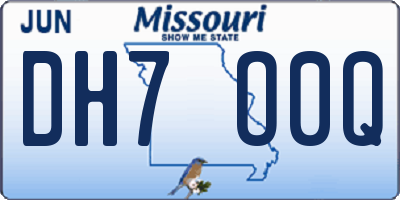 MO license plate DH7O0Q