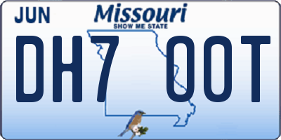 MO license plate DH7O0T