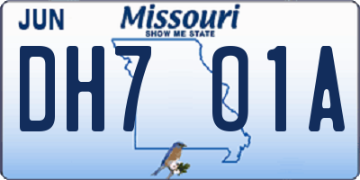 MO license plate DH7O1A