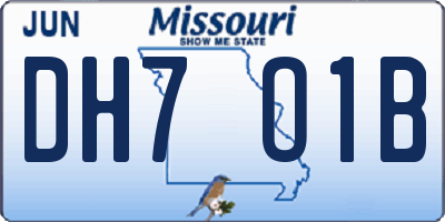 MO license plate DH7O1B