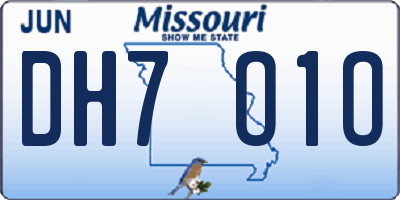 MO license plate DH7O1O