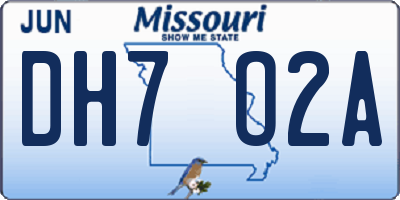 MO license plate DH7O2A