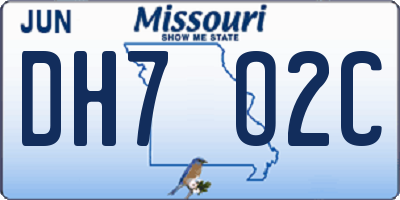 MO license plate DH7O2C