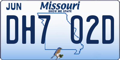 MO license plate DH7O2D