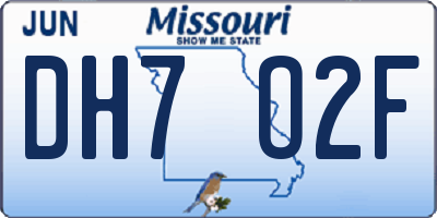 MO license plate DH7O2F
