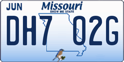 MO license plate DH7O2G