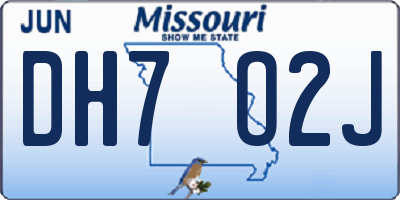 MO license plate DH7O2J