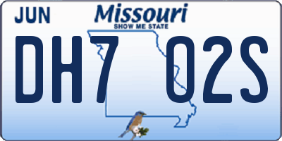 MO license plate DH7O2S
