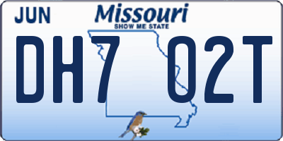 MO license plate DH7O2T