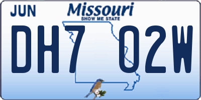 MO license plate DH7O2W