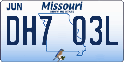 MO license plate DH7O3L