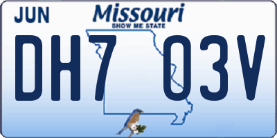 MO license plate DH7O3V