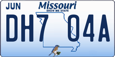 MO license plate DH7O4A