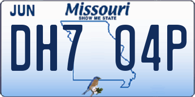 MO license plate DH7O4P