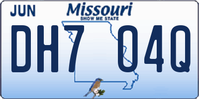 MO license plate DH7O4Q