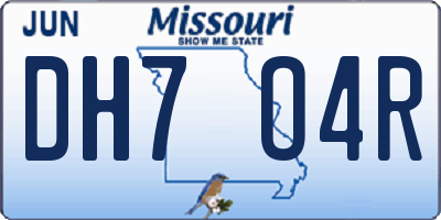 MO license plate DH7O4R