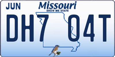 MO license plate DH7O4T