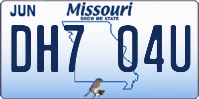 MO license plate DH7O4U