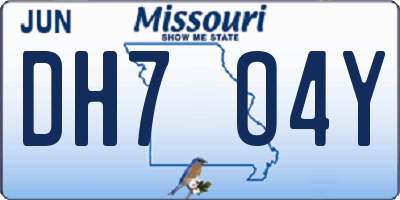 MO license plate DH7O4Y