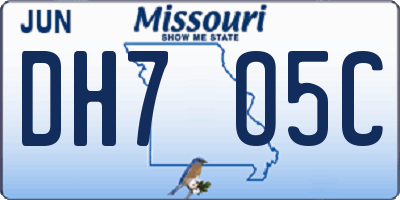MO license plate DH7O5C