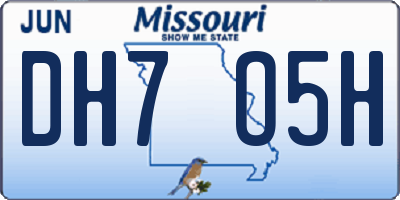MO license plate DH7O5H