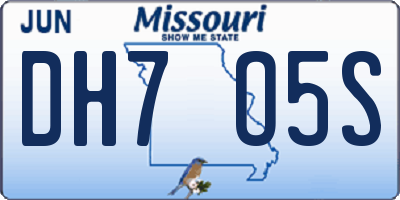 MO license plate DH7O5S