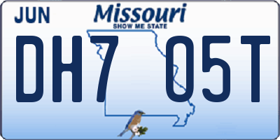 MO license plate DH7O5T