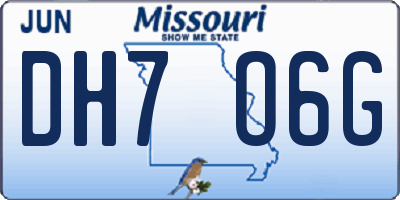 MO license plate DH7O6G