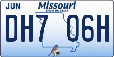 MO license plate DH7O6H