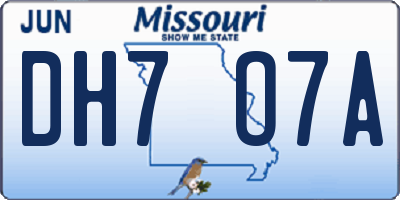 MO license plate DH7O7A