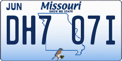 MO license plate DH7O7I