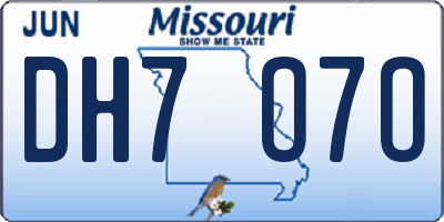 MO license plate DH7O7O