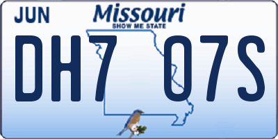 MO license plate DH7O7S
