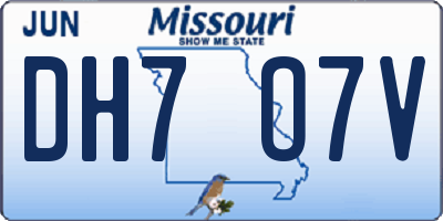 MO license plate DH7O7V